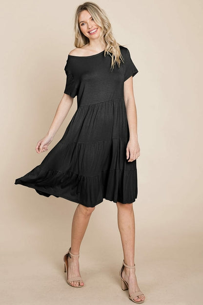 Everyday Knit Tiered Ruffle Hem Dress