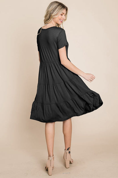 Everyday Knit Tiered Ruffle Hem Dress