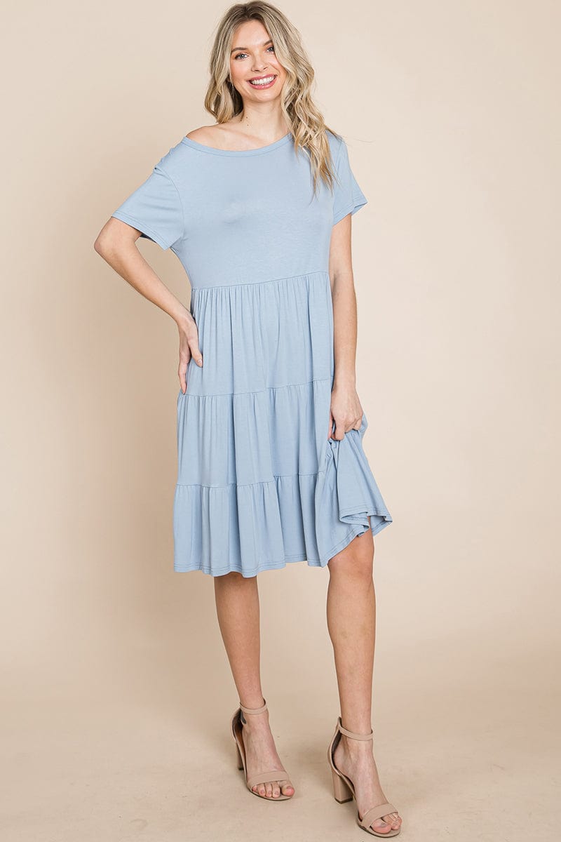 Everyday Knit Tiered Ruffle Hem Dress