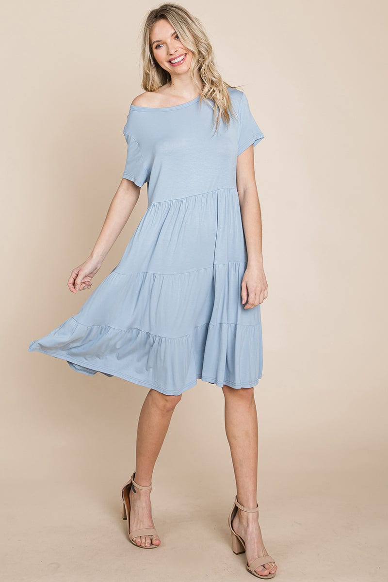 Everyday Knit Tiered Ruffle Hem Dress