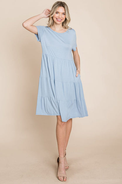 Everyday Knit Tiered Ruffle Hem Dress