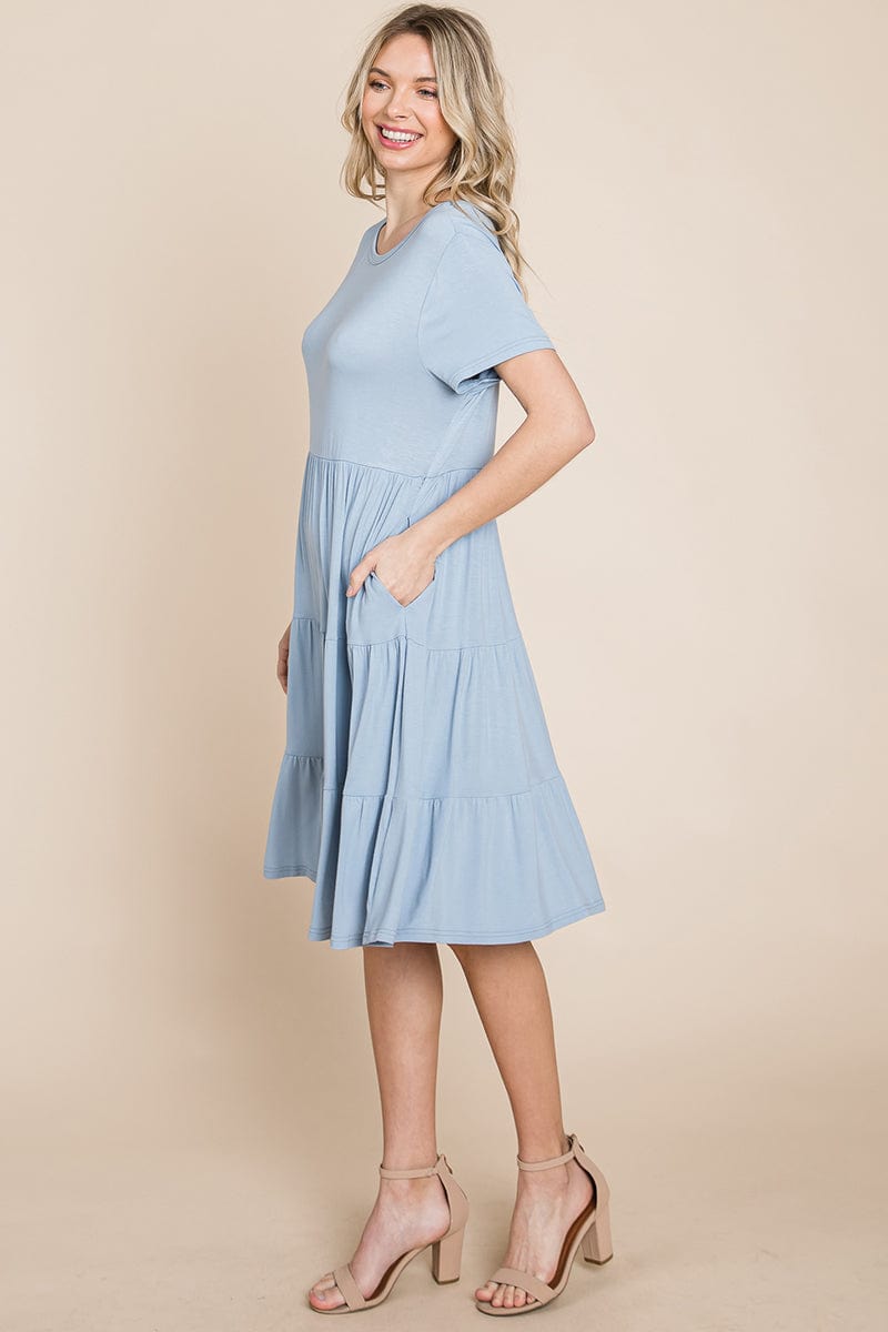 Everyday Knit Tiered Ruffle Hem Dress