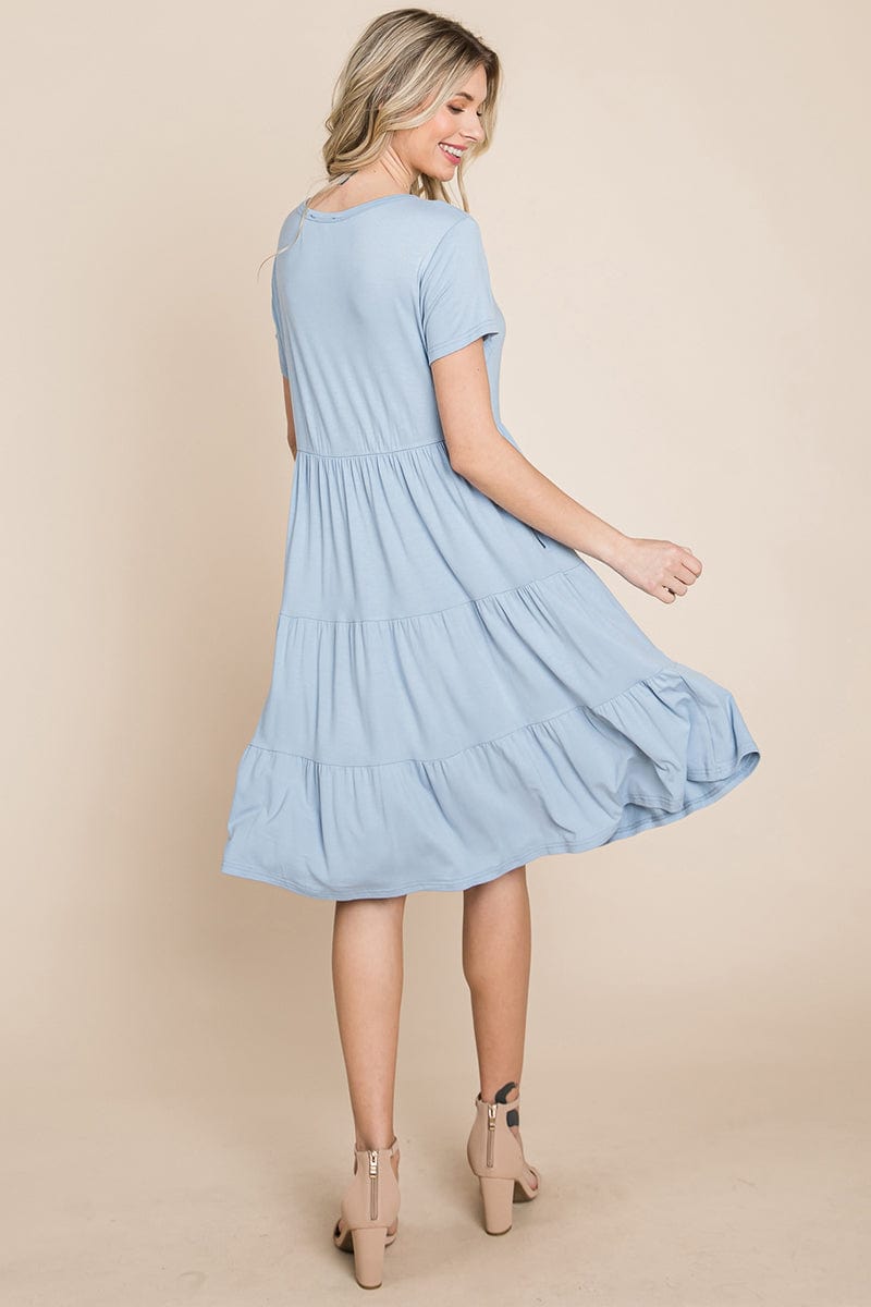 Everyday Knit Tiered Ruffle Hem Dress