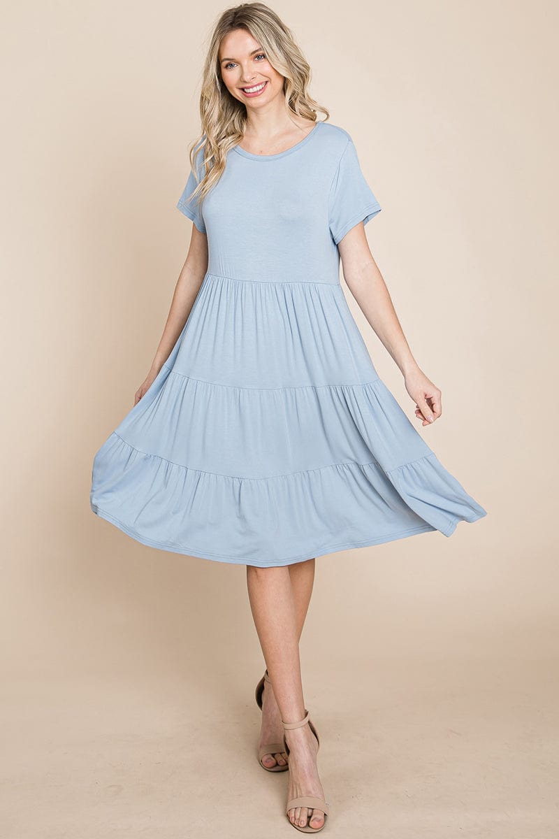 Everyday Knit Tiered Ruffle Hem Dress