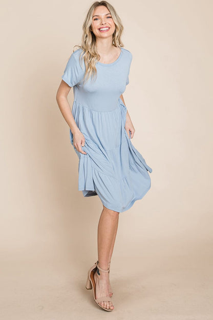 Everyday Knit Tiered Ruffle Hem Dress