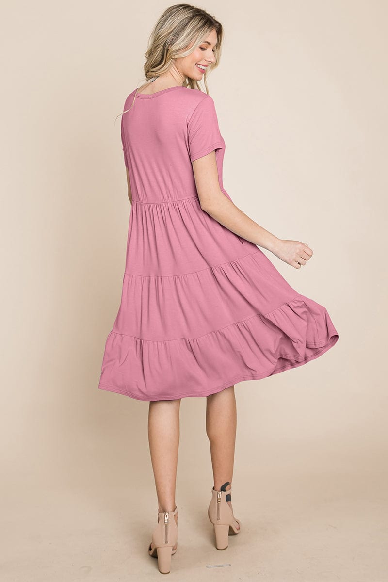 Everyday Knit Tiered Ruffle Hem Dress