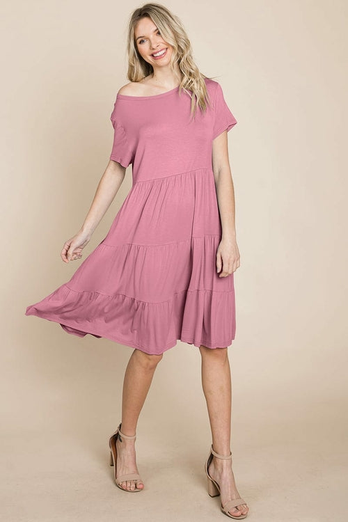 Everyday Knit Tiered Ruffle Hem Dress