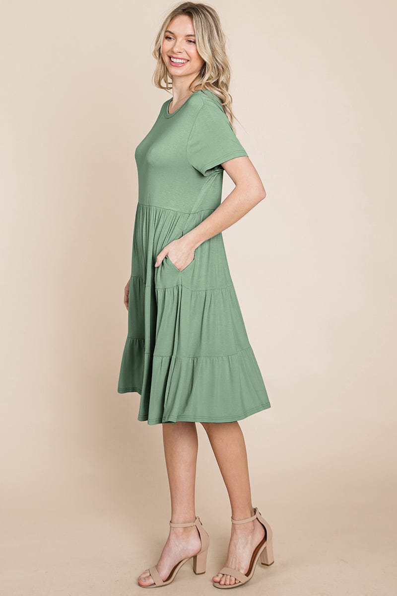 Everyday Knit Tiered Ruffle Hem Dress