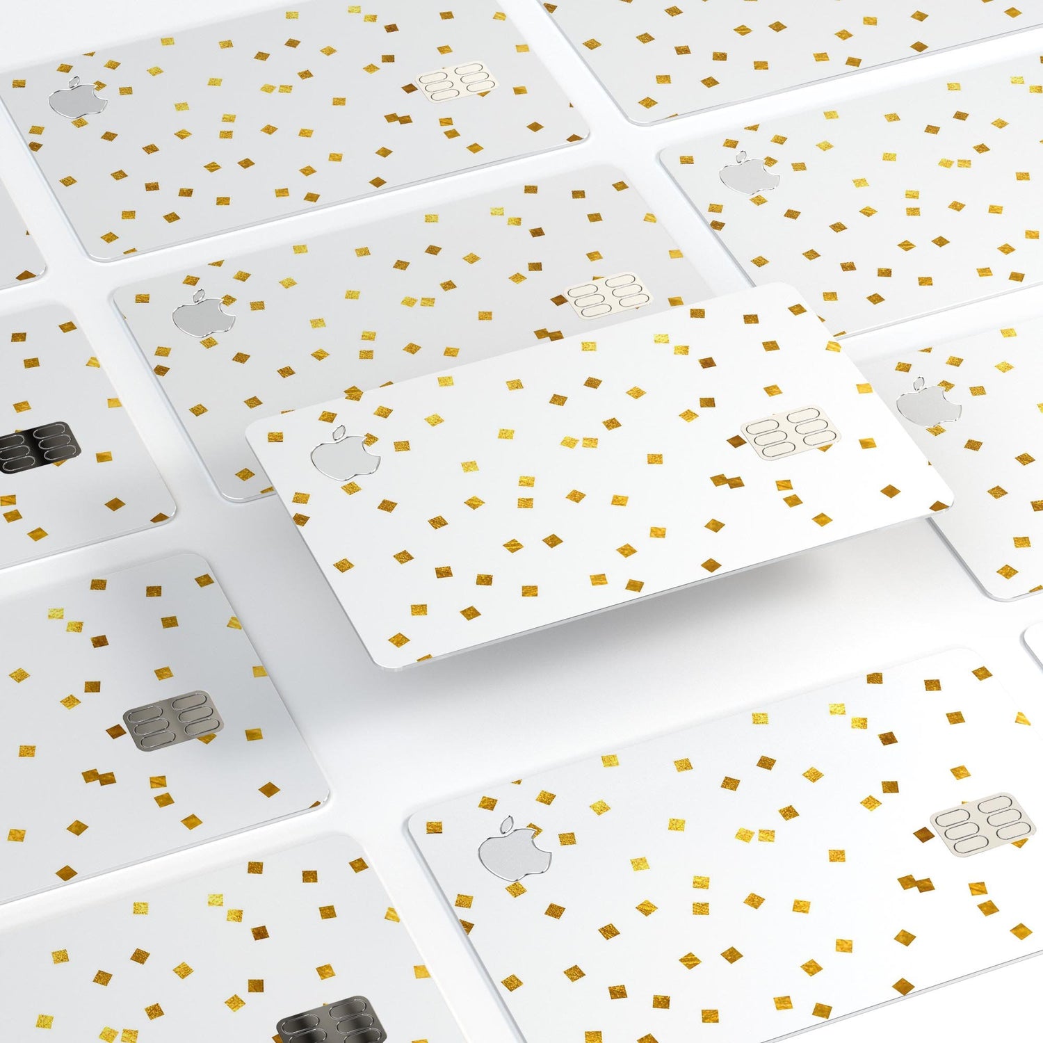 Scattered Micro Blocks of Gold Over White - Premium Protective Decal