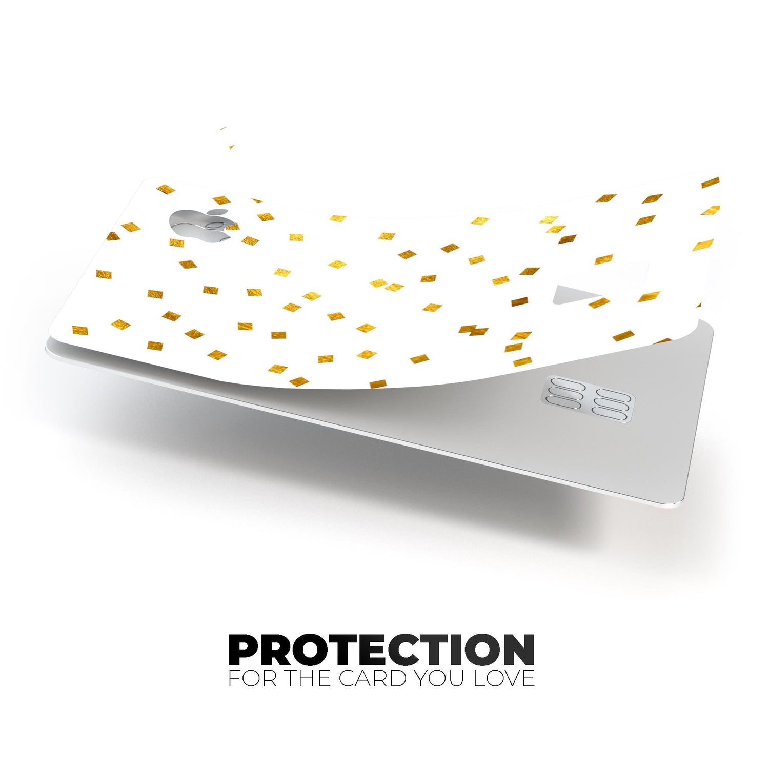 Scattered Micro Blocks of Gold Over White - Premium Protective Decal