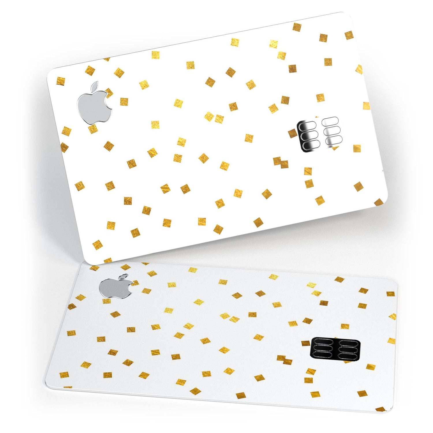 Scattered Micro Blocks of Gold Over White - Premium Protective Decal