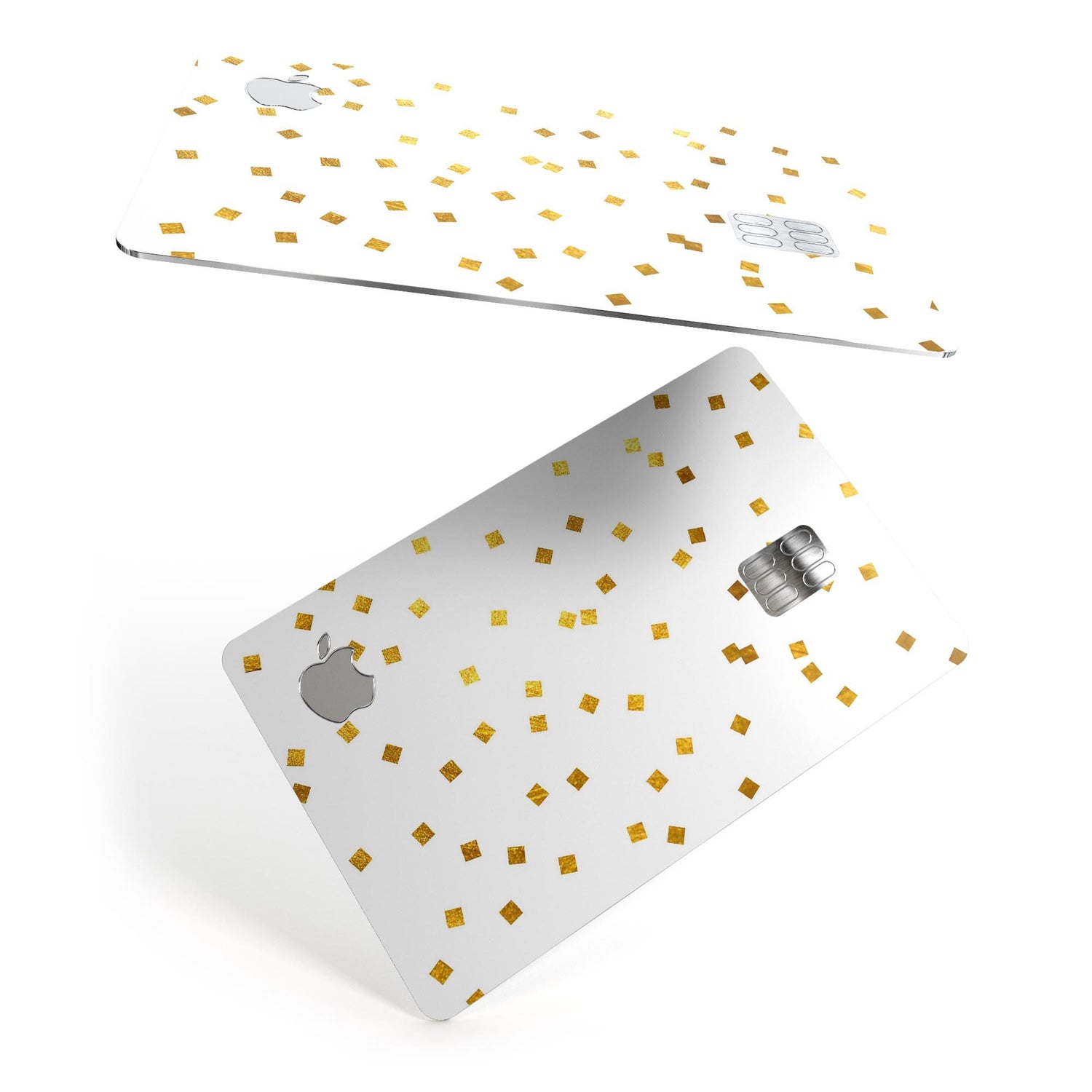 Scattered Micro Blocks of Gold Over White - Premium Protective Decal