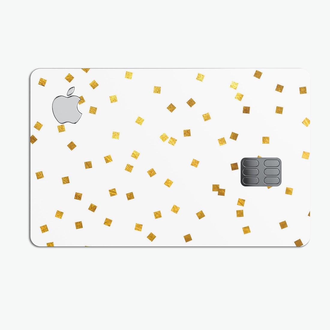 Scattered Micro Blocks of Gold Over White - Premium Protective Decal