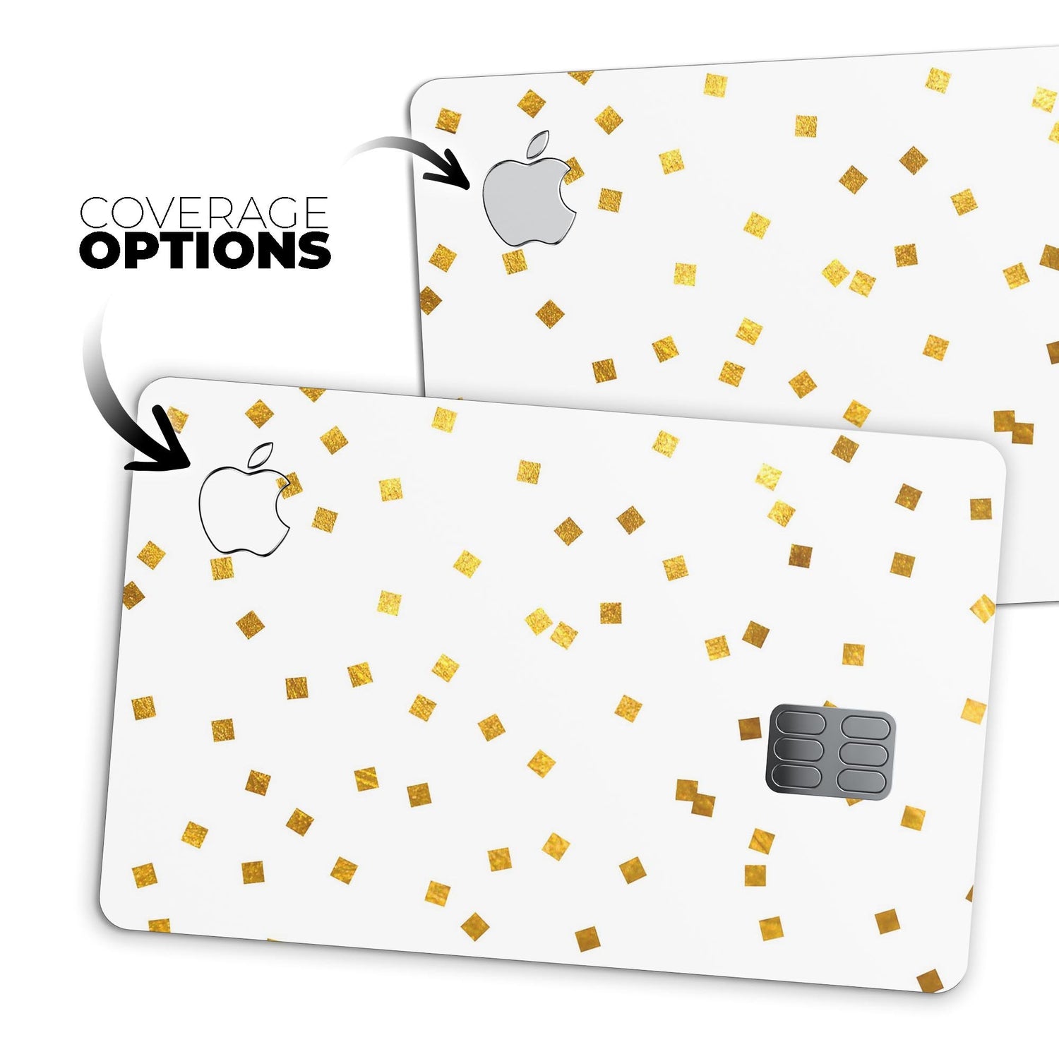 Scattered Micro Blocks of Gold Over White - Premium Protective Decal