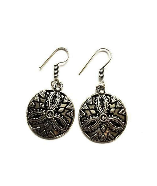 Silver Ethnic Earrings