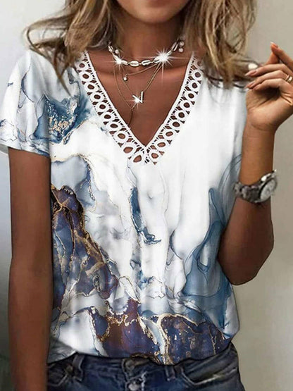 Casual Loose Short Sleeves T-Shirts Women Fashion Elegant Tops