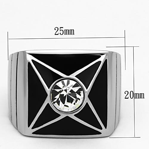 Men Stainless Steel Synthetic Crystal Rings TK1049