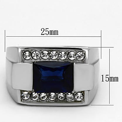 Men Stainless Steel Synthetic Glass Rings TK1058