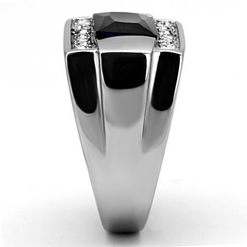 Men Stainless Steel Synthetic Glass Rings TK1058