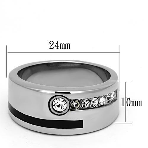 Men Stainless Steel Synthetic Crystal Rings TK1067