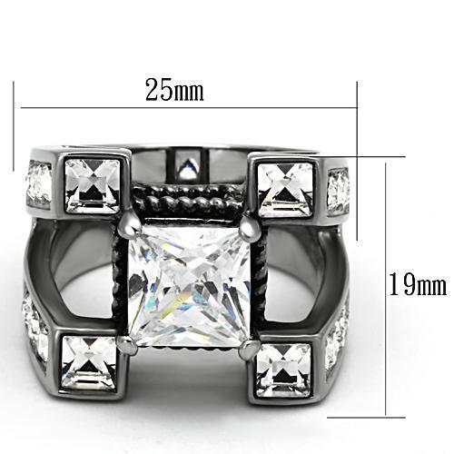 Men Stainless Steel Cubic Zirconia Rings TK1072