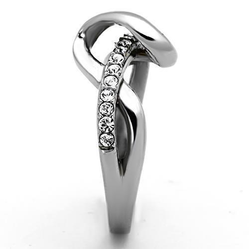 TK1341 - High polished (no plating) Stainless Steel Ring with Top