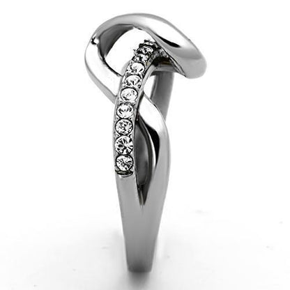 TK1341 - High polished (no plating) Stainless Steel Ring with Top