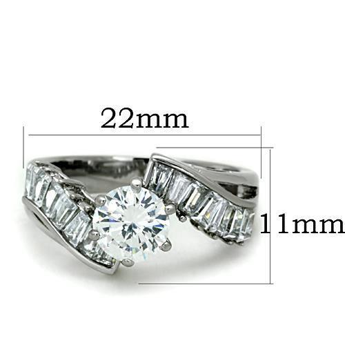 Women Stainless Steel Cubic Zirconia Rings TK1533