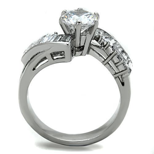 Women Stainless Steel Cubic Zirconia Rings TK1533