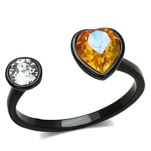 Women Stainless Steel Synthetic Crystal Rings