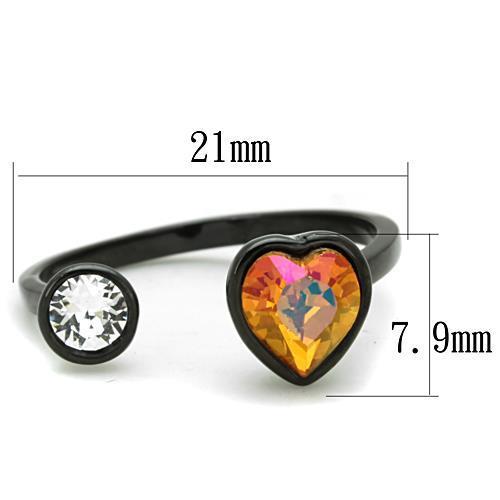 Women Stainless Steel Synthetic Crystal Rings