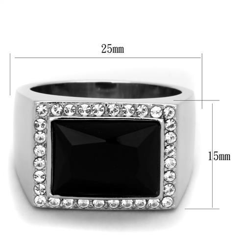 Men Stainless Steel Synthetic Onyx Rings TK1810