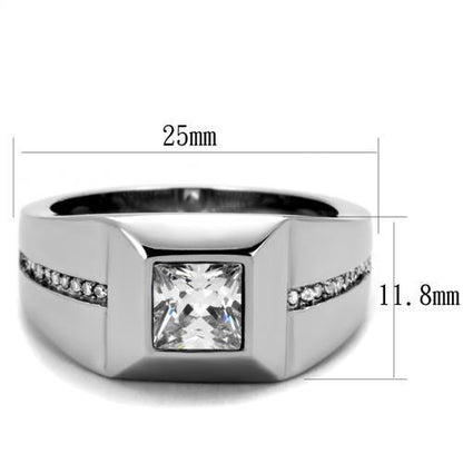 Men Stainless Steel Cubic Zirconia Rings TK1916