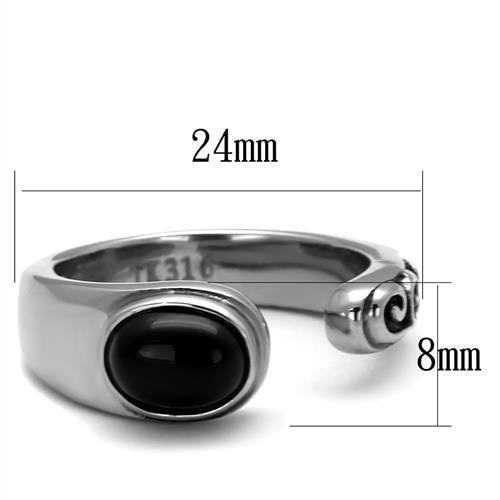 TK1971 - High polished (no plating) Stainless Steel Ring with