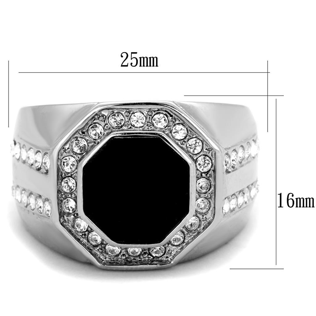 Men Stainless Steel Synthetic Crystal Rings TK2066