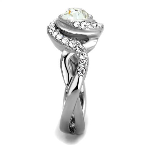 Women Stainless Steel Synthetic Crystal Rings