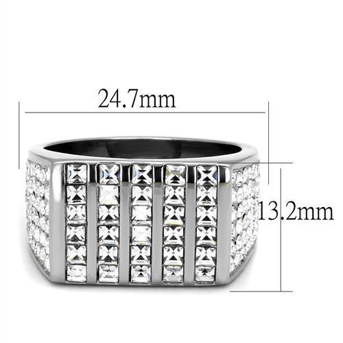 Men Stainless Steel Synthetic Crystal Rings TK2219