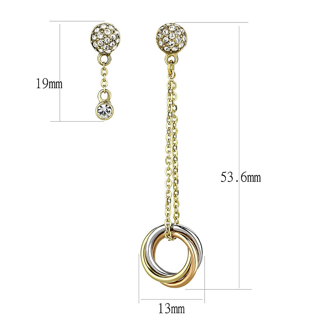 TK2579 - IP Gold &amp; IP Rose Gold (Ion Plating) Stainless Steel Earrings