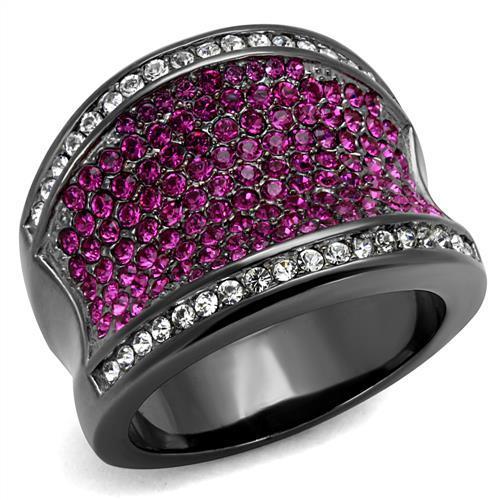 Women Stainless Steel Synthetic Crystal Rings