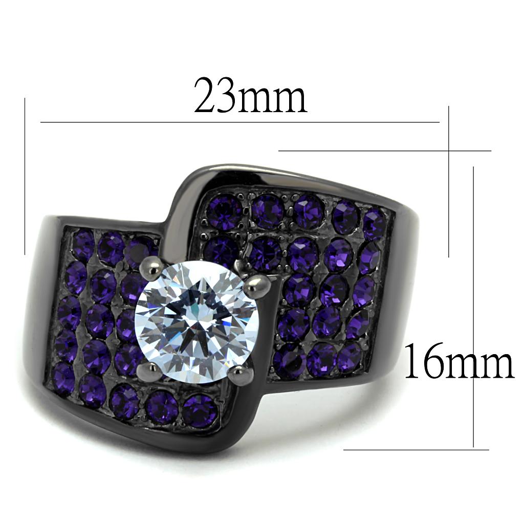 Women Stainless Steel Cubic Zirconia Rings TK2644