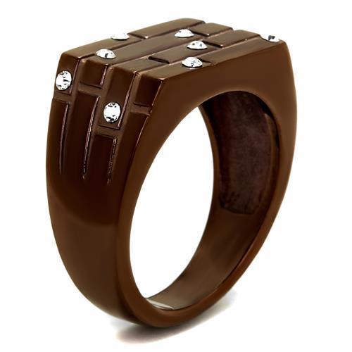 TK2664 - IP Coffee light Stainless Steel Ring with Top Grade Crystal