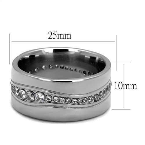 Men Stainless Steel Cubic Zirconia Rings TK2667