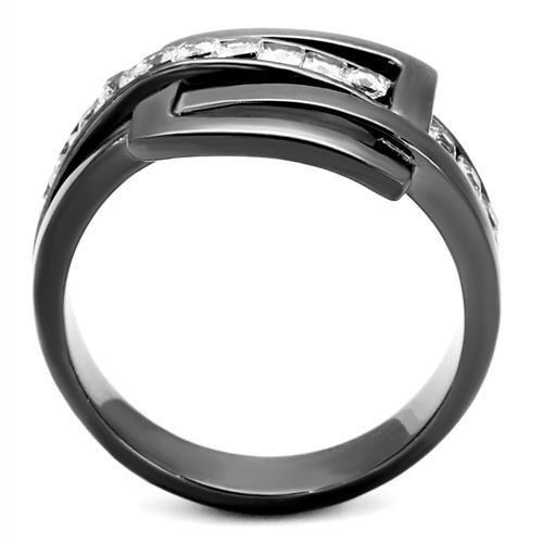 TK2690 - IP Light Black  (IP Gun) Stainless Steel Ring with AAA Grade