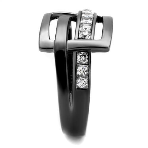 TK2690 - IP Light Black  (IP Gun) Stainless Steel Ring with AAA Grade