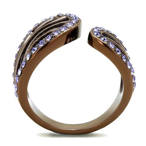 TK2755 - IP Coffee light Stainless Steel Ring with Top Grade Crystal