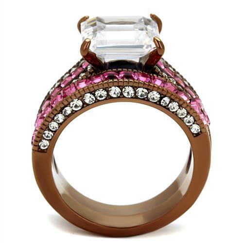 Women Stainless Steel Cubic Zirconia Rings TK2782