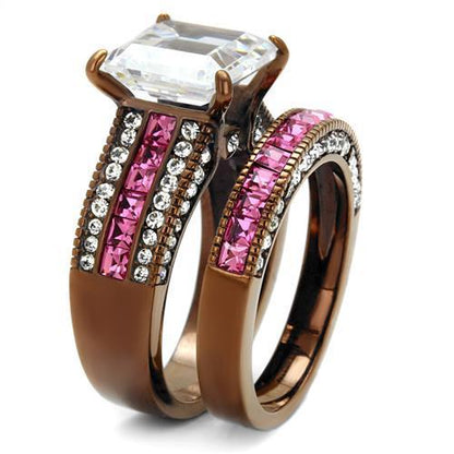 Women Stainless Steel Cubic Zirconia Rings TK2782