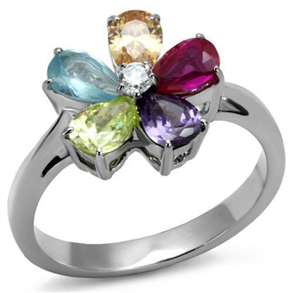 Women Stainless Steel Cubic Zirconia Rings TK2867