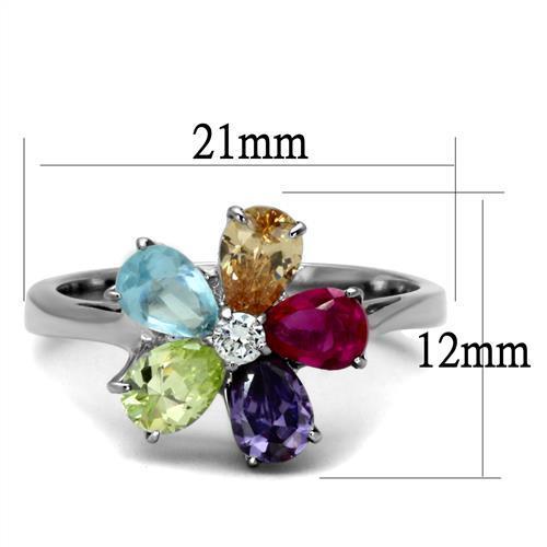 Women Stainless Steel Cubic Zirconia Rings TK2867