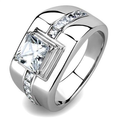 Men Stainless Steel Cubic Zirconia Rings TK3011